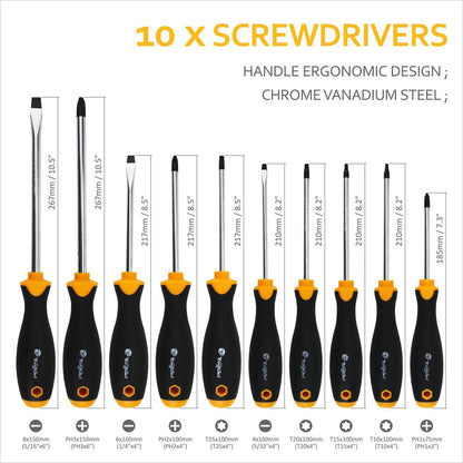 13 Pieces Magnetic Screwdriver Set with canvas Pouch for Storing